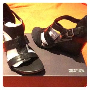 Black wedge sandal